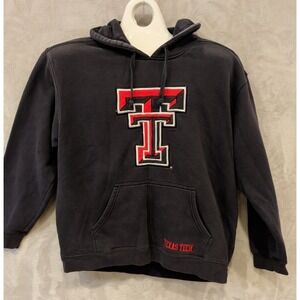 Texas Tech Red Raiders Hoodie Mens Large Black Embroidered‎ TT NCAA Pullover